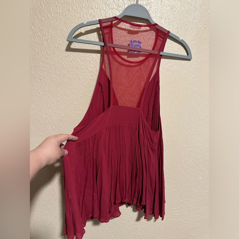 Free People Black Marble Tank‎ Raspberry Size Small - Picture 3 of 9